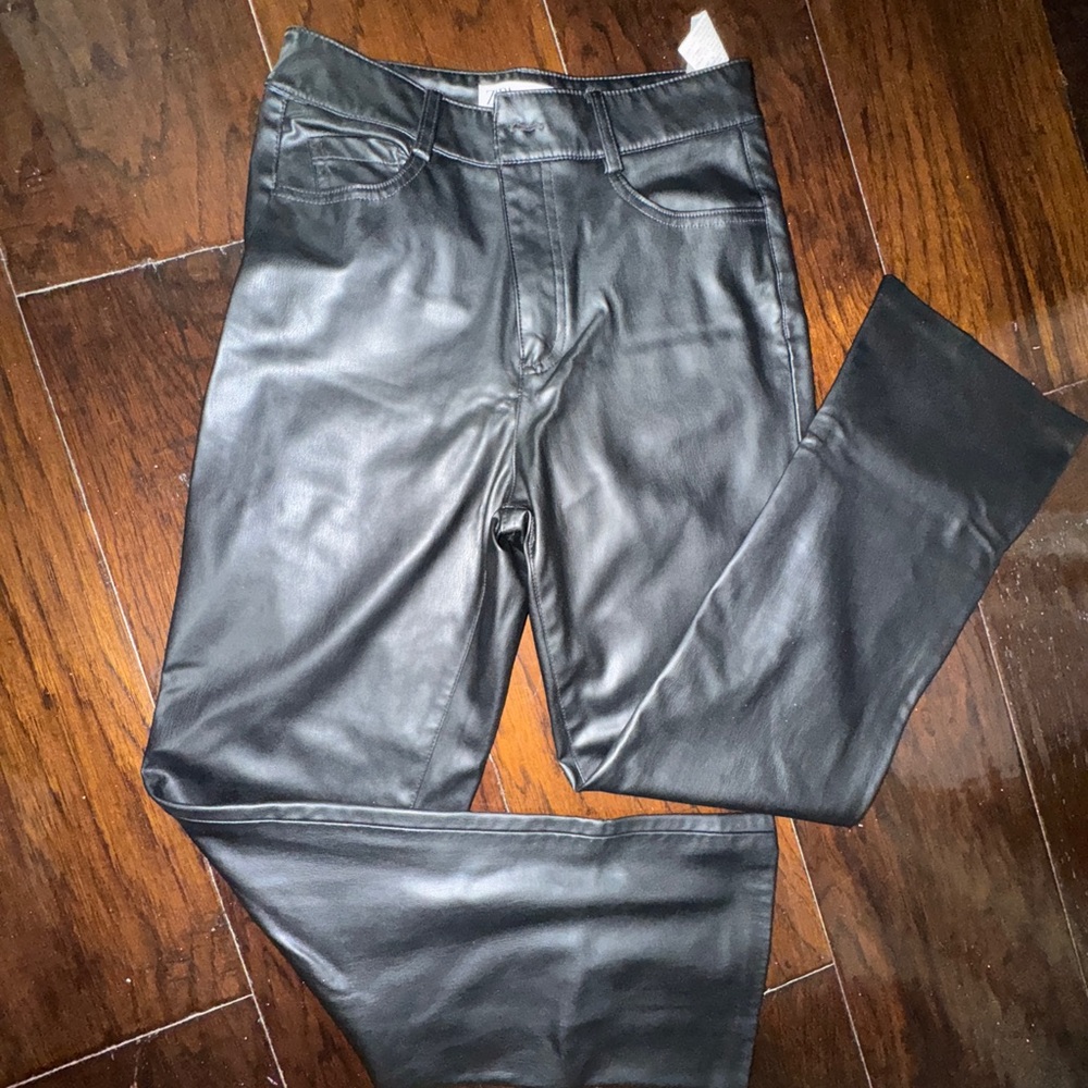 Zara Black Faux Leather Pants